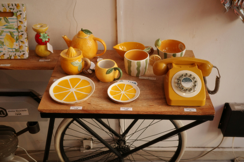
oranged themed vintage items, sourced by Tweed & Toad Co.